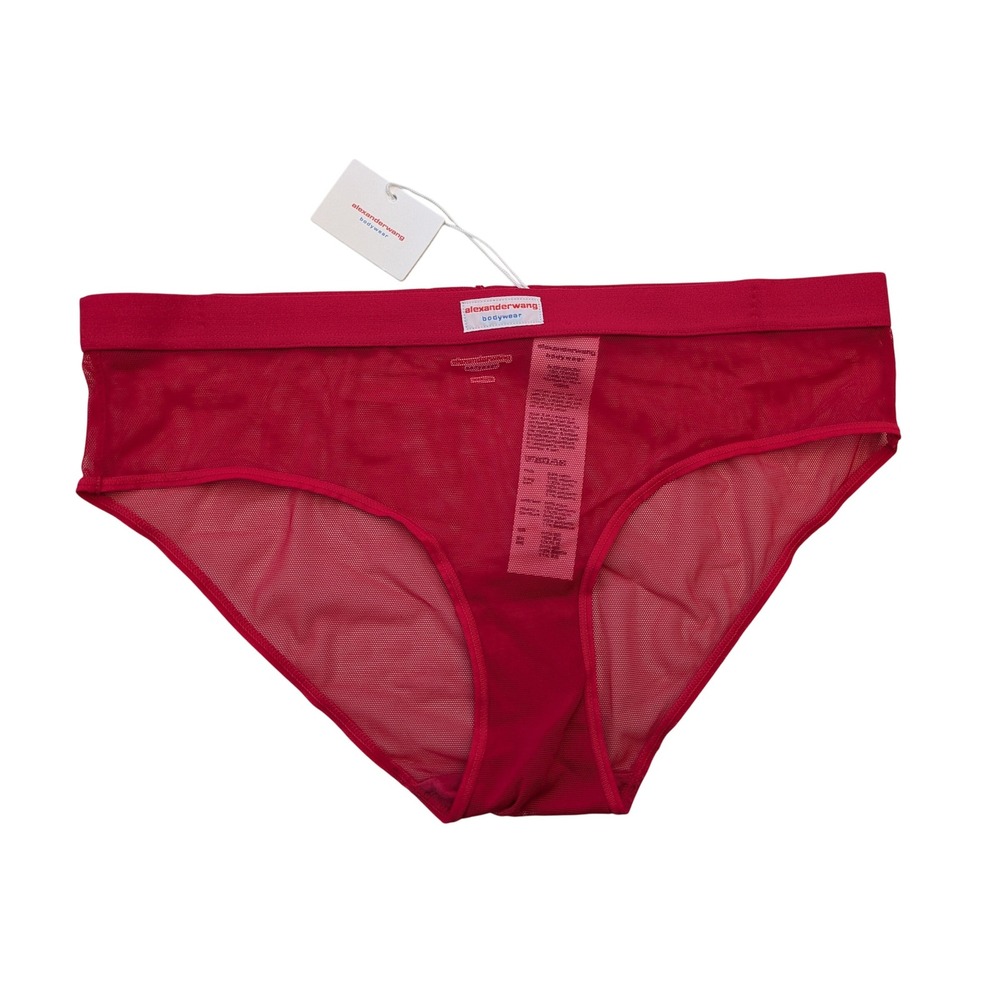 Alexander Wang Classic Brief in Mesh Underwear‎ Womens Medium Red NWT $35